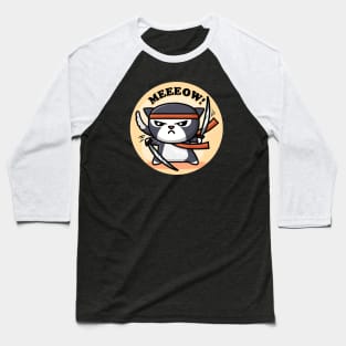 Meow Ninja Cat Baseball T-Shirt